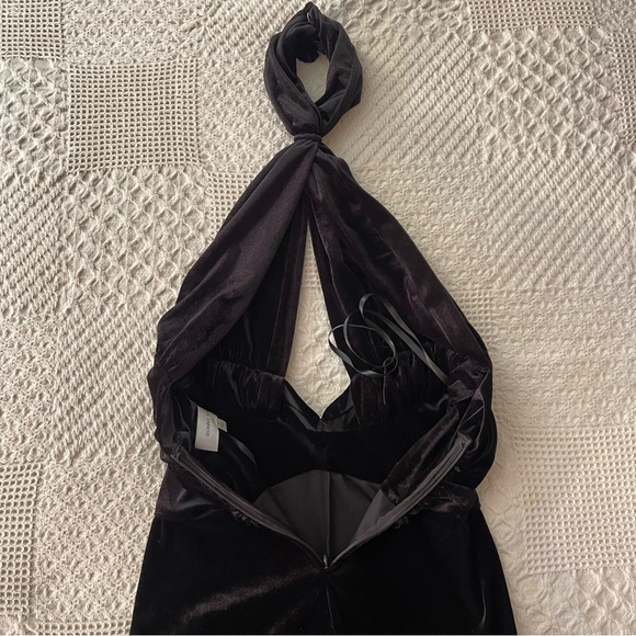 Ronny Kobo Black Velvet Halter Jumpsuit - Black - Picture 5 of 8